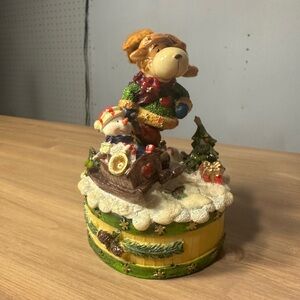 Christmas winter reindeer snowman and Christmas tree decor piece